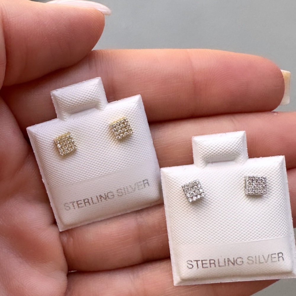 Stud earrings sterling silver
